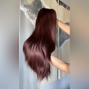 26” Silky straight human hair lace wig 150% Extra Thick Hair Extension
